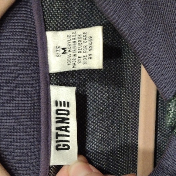 Gitano Vintage 90's Y2K Women's Purple Stripe Cardigan Sweater Top M-Lagenlook - Picture 2 of 7